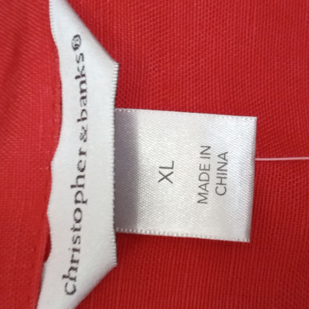 CLEARANCE Christopher and Banks New Orange 3/4 Sleeve Linen Blend Jacket Size XL - Picture 6 of 8